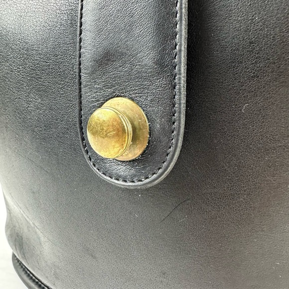 Coach Vintage Binocular Crossbody Bag Leather Unique Fold Over Top Pull Black - Picture 15 of 16